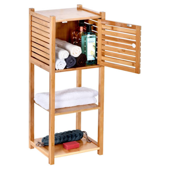 3-layer Bamboo Storage Cabinet with Rack Shelves