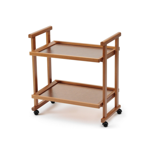 2-tier Wooden Storage Rack Tray Shelf
