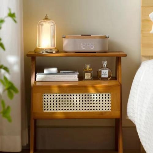 Nightstand Cabinet Wood End Table